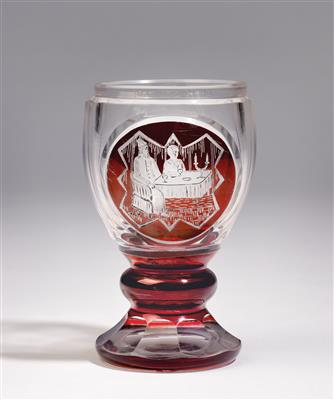 A kiddush cup, - Sklo a Porcelán