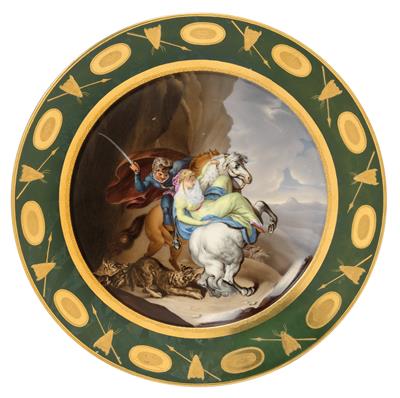 Anton Kothgasser - a “Ruslan and Lyudmila” plate, after Pushkin, - Glass and Porcelain