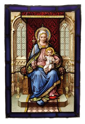 A stained glass picture, - Vetri e porcellane