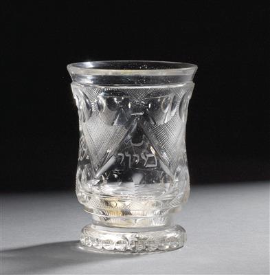 A wine glass for the Feast of Passover, - Vetri e porcellane