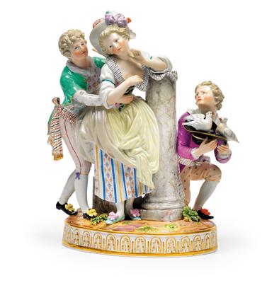 "The Wooing" A young man wooing a young lady, - Sklo a Porcelán