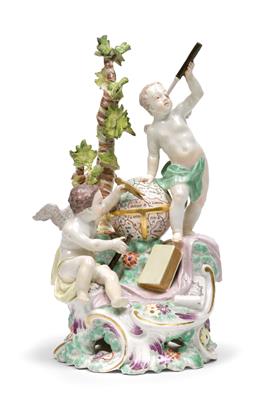 An allegory of astronomy with 2 putti, - Sklo a Porcelán