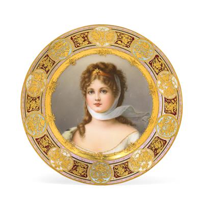 A pictorial plate "Queen Luise", - Glass and Porcelain