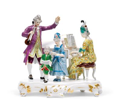 The Mozart Family playing music, - Sklo a Porcelán