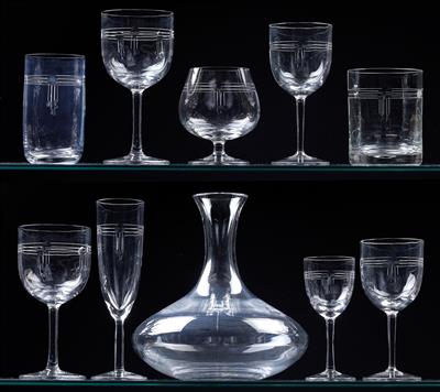 A stemware service, - Glass and Porcelain