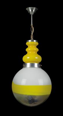 "Designer-Lampe", - Glas und Porzellan