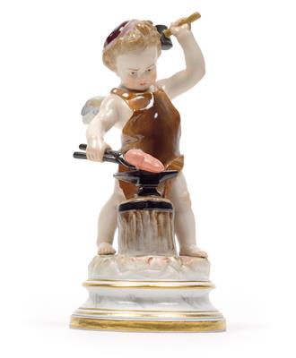 Cupid as a Blacksmith of Hearts, - Glass and Porcelain