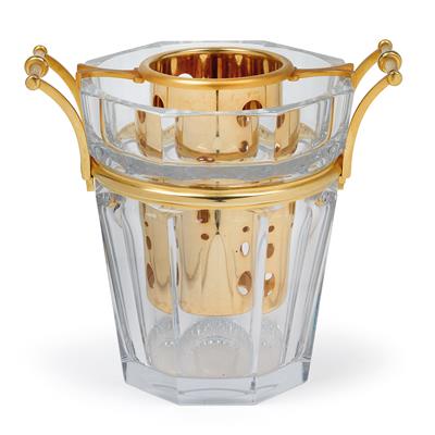 A Baccarat Champagne Bucket with Ice Insert, - Glass and Porcelain