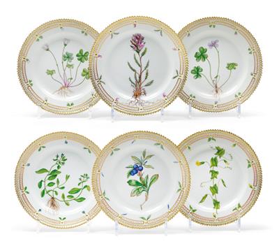 Flora Danica Dessert Plates, - Glass and Porcelain