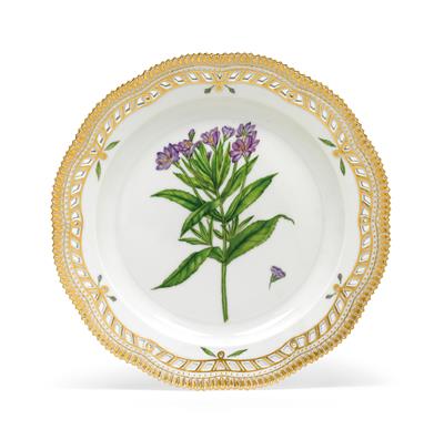 Flora Danica Plate, "Epilobium hirsutum L." - Glass and Porcelain