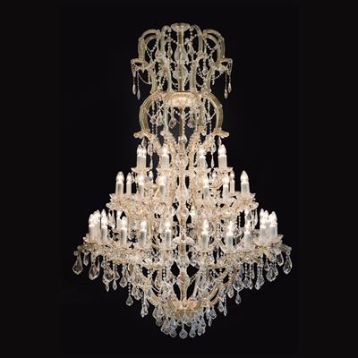A Large Impressive Glass Chandelier in “Maria Theresa” Style, - Glass and Porcelain