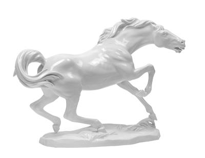 A Racing Horse, - Vetri e porcellane