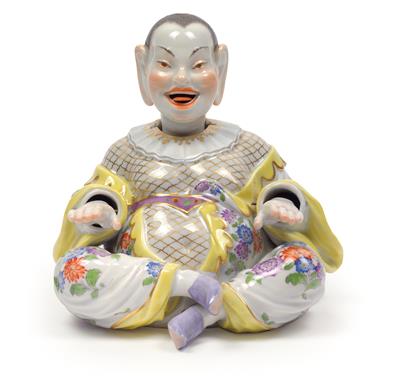 A Nodding Head Figure (“Wackelpagode”), with Nodding Head, Moving Hands and Tongue, - Sklo a Porcelán