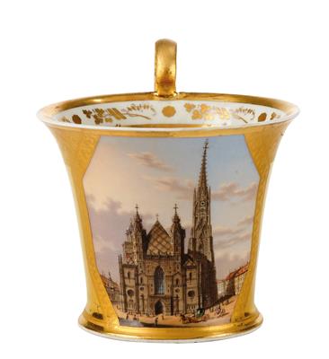 "La cathedrale de St. Etienne a Vienne" Veduten-Tasse, - Sklo a Porcelán