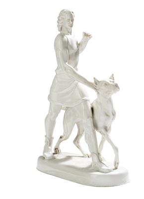 Hubertus with Hunting Dog,, - Sklo a Porcelán