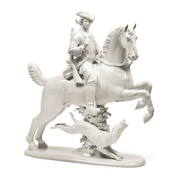 A Large Group - “Hunter on Horseback”, - Glass and Porcelain