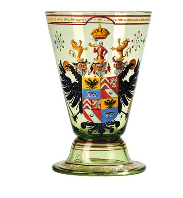 An Armorial Glass by Lobmeyr, - Glass and Porcelain