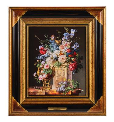 A Porcelain Painting in Original Gift Box, - Glass and Porcelain