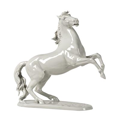 A Rearing Stallion, - Sklo a Porcelán