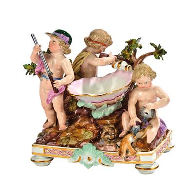 Allegorie 'Die Jagd', - Glas und Porzellan - aus dem 18. bis 20. Jahrhundert