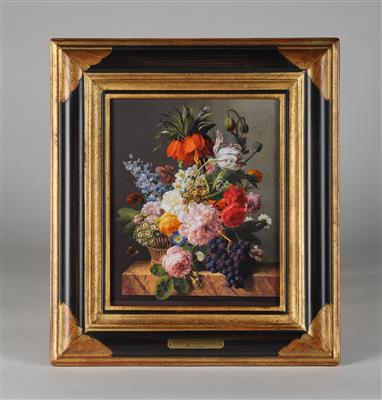 “Fleurs et fruits” 1827, Plaue porcelain manufactory - Vetri e porcellane