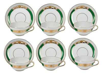 6 Mocha Cups with 6 Saucers, Herend - Sklo a porcelán