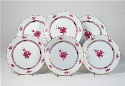 6 Dinner Plates, Herend - Vetri e porcellane