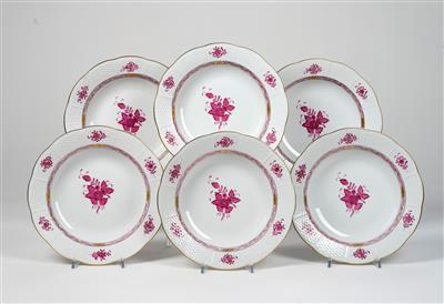 6 Soup Plates, Herend - Glass and Porcelain