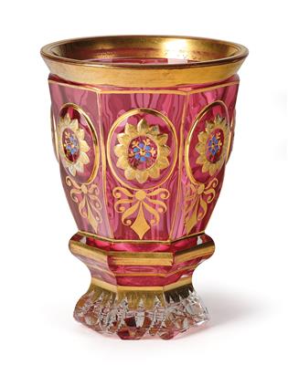 A Footed Beaker, Bohemia c. 1860 - Sklo a porcelán