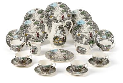 A Coffee Service with Hunting Scenes, England, c. 1980 - Vetri e porcellane