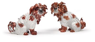 Two Bolognese Dogs, Meissen - Sklo a porcelán