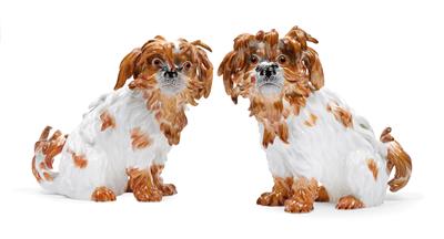 Two Bolognese Dogs, Meissen - Glass and Porcelain