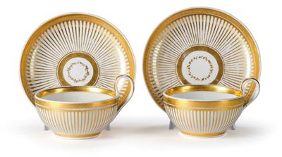 A Pair of Teacups with Saucer, Vienna, Imperial Manufactory - Glass and Porcelain