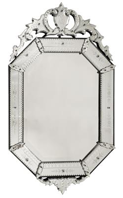 A Magnificent Mirror in Venetian Style, Bohemia c. 1950 - Glass and Porcelain