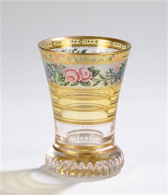 A Beaker (“Ranftbecher”) with Roses and Forget-Me-Nots, Austria, end of the 20th century - Sklo a porcelán