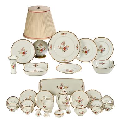 A Dinner and Coffee Service with Table Lamp, Augarten - Glass and Porcelain