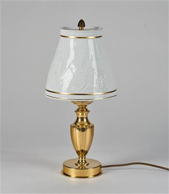 Tischlampe mit Lithophanie-Schirm und Darstellungen von 4 Damen, Wilhelm Drache Solingen um 2000 - Glas und Porzellan