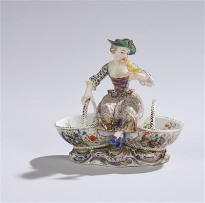 Mädchen sitzt auf Gewürzkörben, Meißen, - Sklo a porcelán