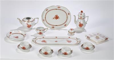 Kaffee-Teeservice "Apponyi Orange" Herend um 2010, - Glass and Porcelain