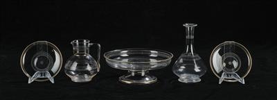 Lobmeyr Dessert-Set, "Ludwig"Service TS 4 GR mit Perlborde, Entwurf Ludwig Lobmeyr 1885, - Glass and Porcelain