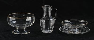 Lobmeyr Serviceteile, Kristallglas, optisch gerillt,15 Stück: - Glas & Porzellan