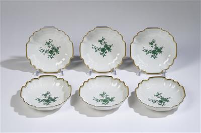 Schalen in barocker Form, 6 Stück, Augarten - Sklo a porcelán