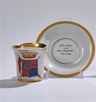 Sechs KPM-Berlin Tassen mit Wappen - Sklo a porcelán