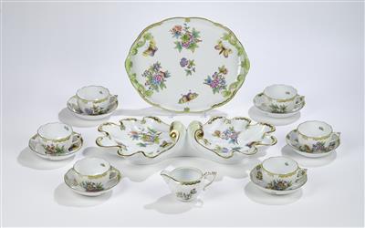 Teeservice-Teile "Victoria Bord d'Or", Herend um 1995, - Glass and Porcelain