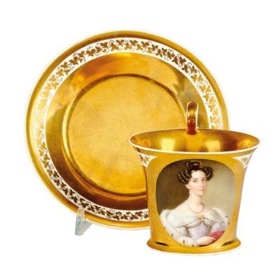 "Erzherzogin Sofie" Porträt-Tasse mit Untertasse, - Sklo a Porcelán