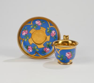 Kaiserliche Manufaktur, Wien 1822,1823, Tasse und Untertasse - Sklo a Porcelán