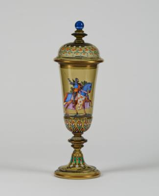 Pokal mit Deckel, - Sklo a Porcelán