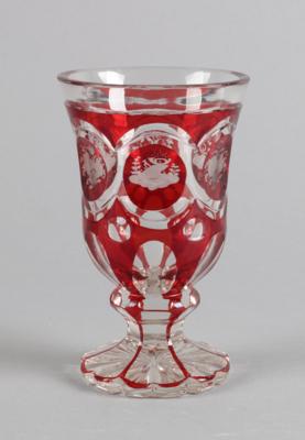 Pokal mit Symbolen, - Trouvaillen aus Glas & Porzellan
