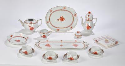 Kaffee-Teeservice "Apponyi Orange" Herend um 2010, - Glass & Porcelain