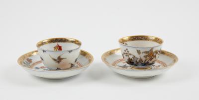 Paar Koppchen mit Untertassen Meißen um 1745-1750, - Vetri e porcellane